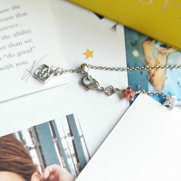 New Kendra Scott Sierra Star Crystal Chain Bracelet Silver - Picture 5 of 5